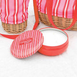 Picnic Protector Citronella Candle - Res & Pink Stripe