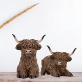 Rustic Meadow Highland Cow - Sitting