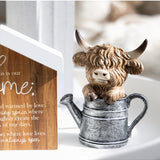 Saddle & Bloom Watering Can Highland Cow