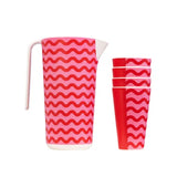 Summer Waves Bamboo Melamine Cup & Jug Set