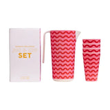 Summer Waves Bamboo Melamine Cup & Jug Set