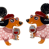 Iris Playful Paws Dog Earrings Orange