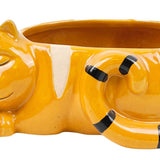 Sleeping Cat Planter Orange H7x18cm