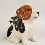 Cute Beagle Planter White & Brown 19.5cm