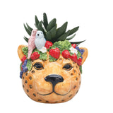 Jungle Cheetah Planter Orange 17cm