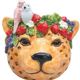 Jungle Cheetah Planter Orange 17cm