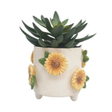 Sunflower Planter Beige & Yellow 13cm