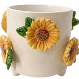Sunflower Planter Beige & Yellow 13cm