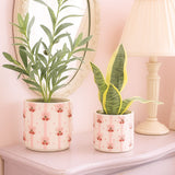 Cherry Bow Planter Pink 13cm