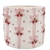 Cherry Bow Planter Pink 11cm