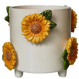 Sunflower Planter Beige & Yellow 15cm