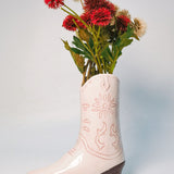 Cowgirl Boot Vase Pink