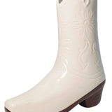 Cowgirl Boot Vase White