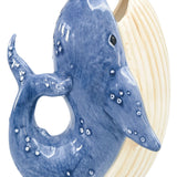 Reef Whale Vase Blue 22cm