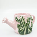 Cactus Watering Can Planter Pink