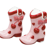 Cherry Boot Salt & Pepper Pink 7cm