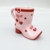 Cherry Boot Mug Pink 12cm