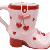 Cherry Boot Mug Pink 12cm