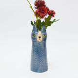 Bailey Cat Vase Blue - 15cm