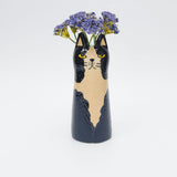 Bailey Cat Vase Black & White - 15cm