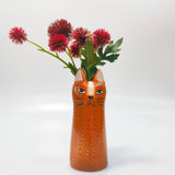 Bailey Cat Vase Orange 15cm