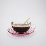 Maisy Glass Tea Cup Set Pink 14cm
