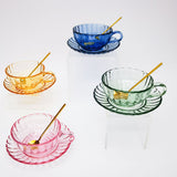 Maisy Glass Tea Cup Set Blue 14cm