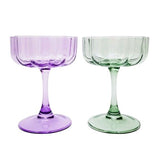 Willa Cocktail Glass - Purple & Green 13cm