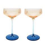 Ellie Ombre Cocktail Glass - Aqua & Blue