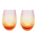 Ellie Ombre Stemless Glass - Pink & Yellow