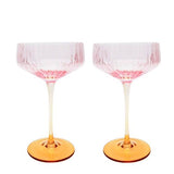 Ellie Ombre Cocktail Glass - Pink & Yellow