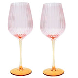 Ellie Ombre Wine Glass - Pink & Yellow