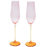 Ellie Ombre Champagne Glass - Pink & Yellow