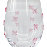 Kaya Bow Stemless Glass Pink 12cm