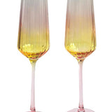Harper Champagne Flute - Pink - s/2