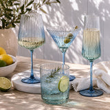 Harper Cocktail Glass - Blue - s/2