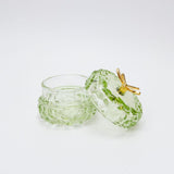 Gold Dragonfly Glass Trinket Box Green