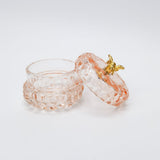 Gold Bee Glass Trinket Box Pink
