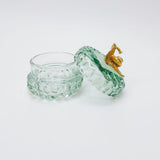 Gold Snail Glass Trinket Box Blue