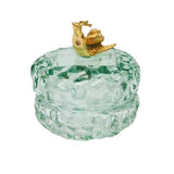 Gold Snail Glass Trinket Box Blue