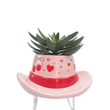 Cowboy Hat Cherry Planter Pink 20cm