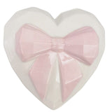 Bow & Heart Trinket Box Pink & White 9cm