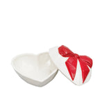Bow & Heart Trinket Box Red & White 9cm