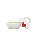 Handbag with Heart Trinket Box Red & White 10cm