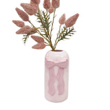 Tall Bow Vase Pink 22cm