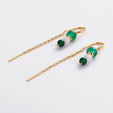 Amelia Thread Earrings - Green