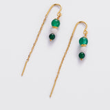 Amelia Thread Earrings - Green