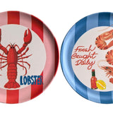 Sea Vita Plate Red & Blue 23cm S/2