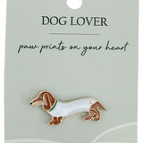 Sausage Dog Memento Pin Brown 2cm