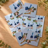 Blue Wren Napkins Blue - s/20